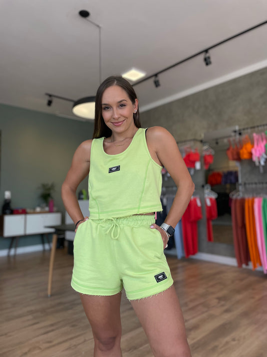 SHORTS MOLETOM VERDE